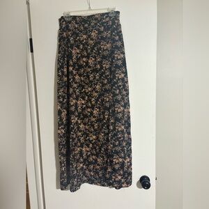 NWOT Floral Black Maxi Skirt